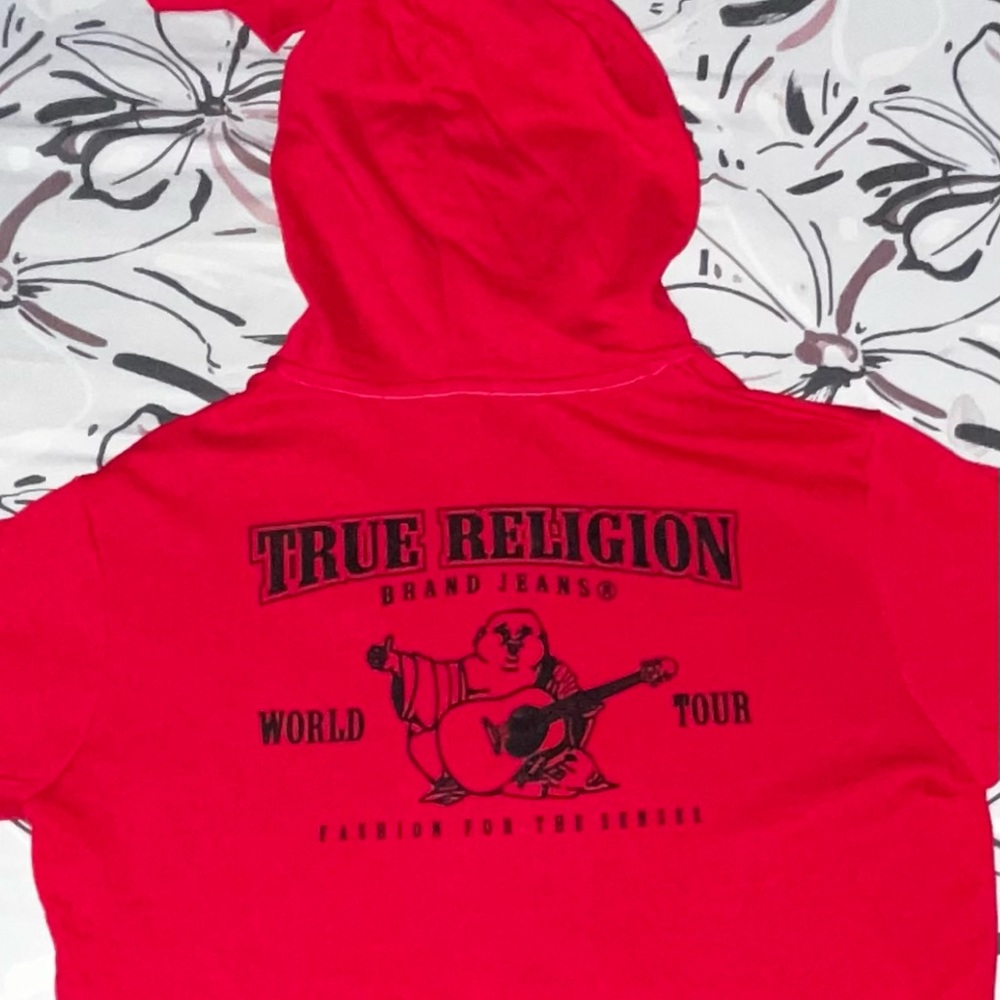 RED TRUE RELIGION BUDDHA HOODIE